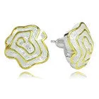 18K Gold Plated and Silver Spanish Barcelona Flower Stud Earrings