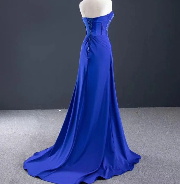 Adelaide Strapless High-end Satin Beading Formal Dress