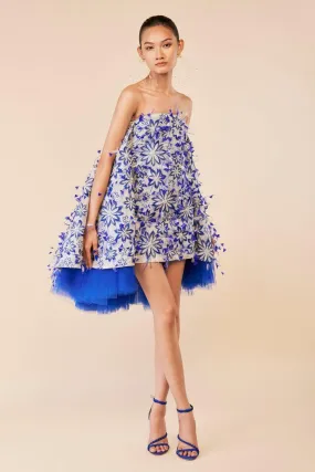 Aria Trapezoid Straight Across Neck Crepe High-low Dress