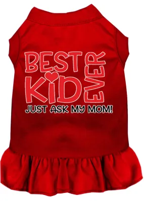 Ask My Mom Screen Print Dog Dress Red Sm (10)