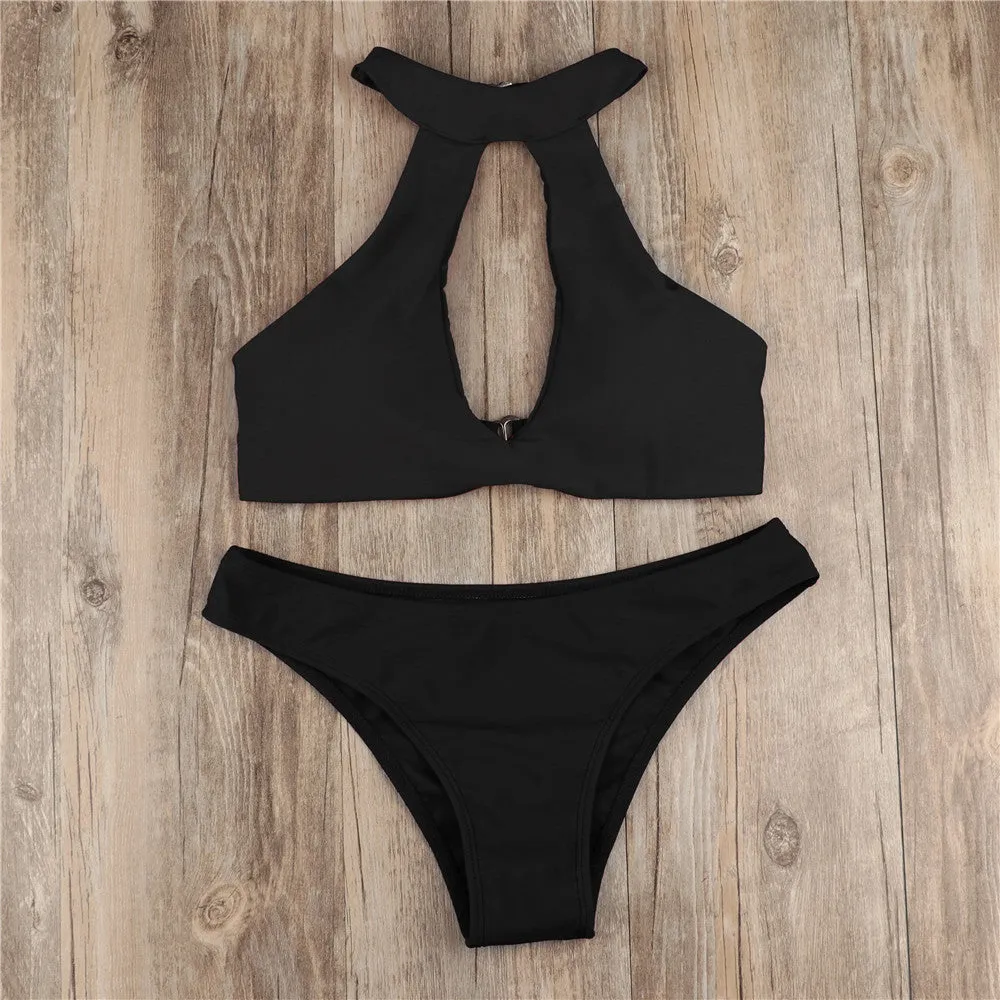 Beach Babe Halter Cut Out Bikini
