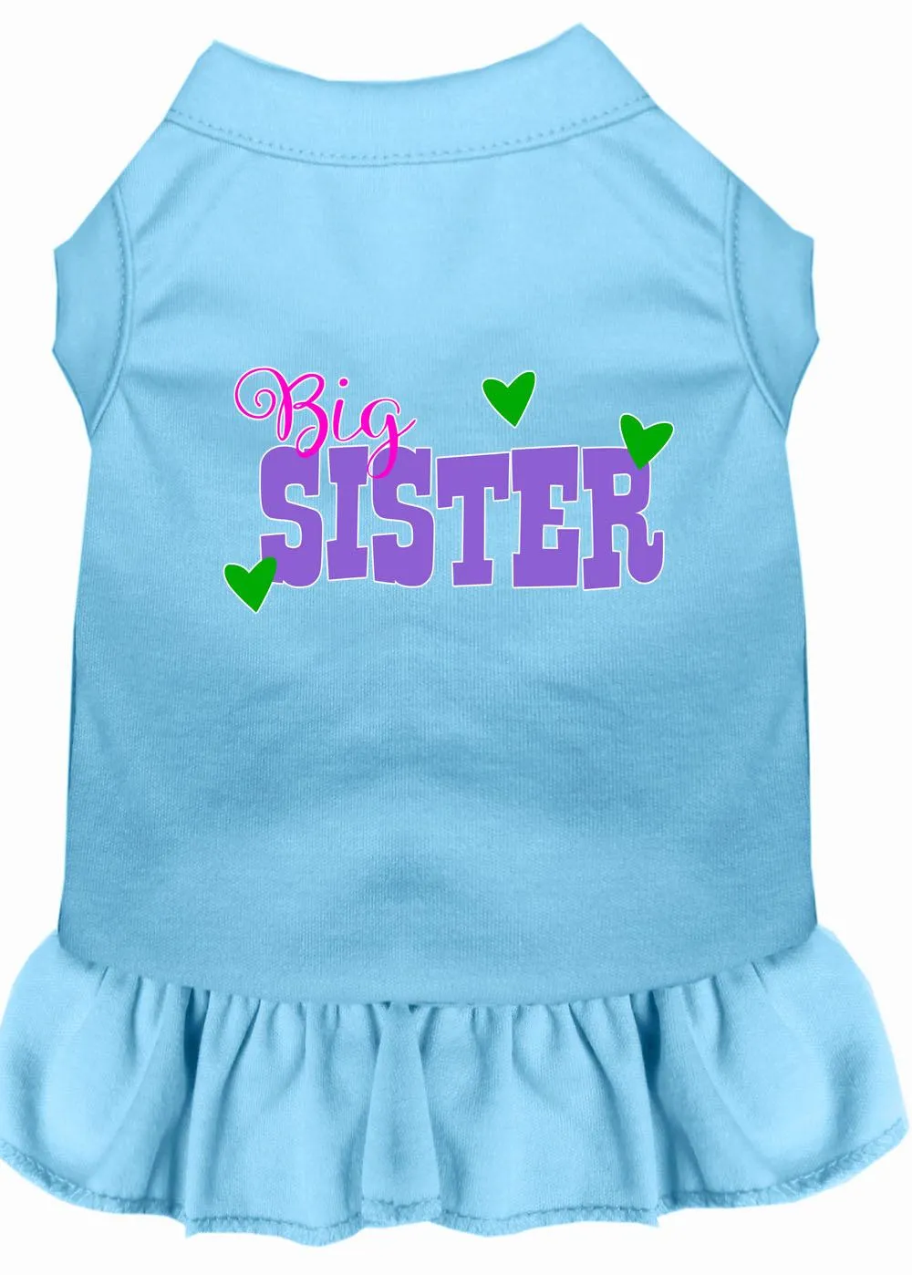Big Sister Screen Print Dog Dress Baby Blue Lg
