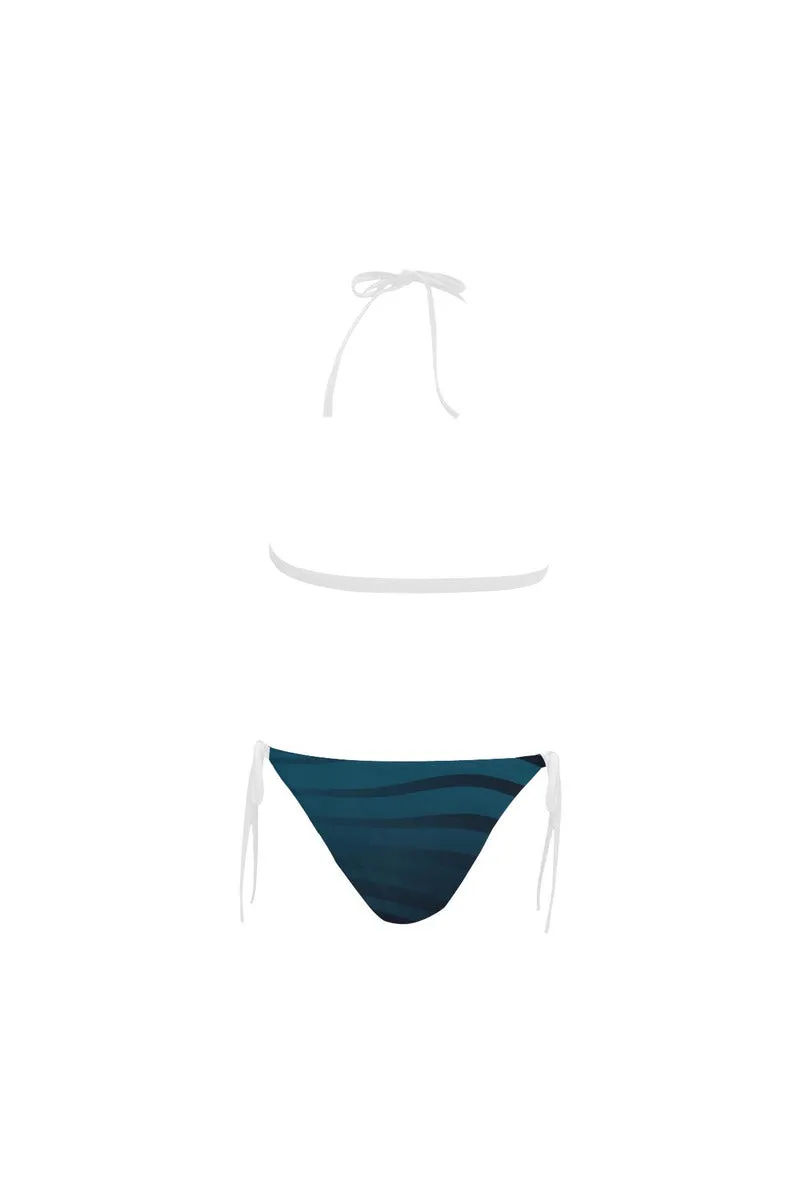 Blue Tiburon Buckle Front Halter Bikini Swimsuit