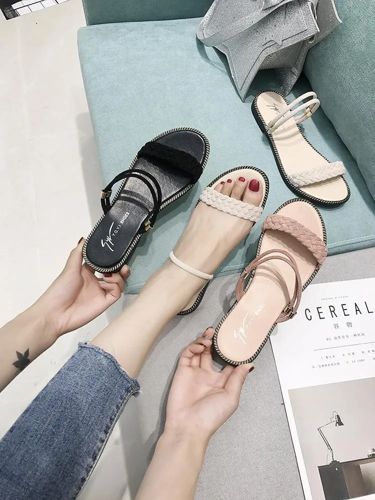 Braided Band Slip On Fashion Sandals