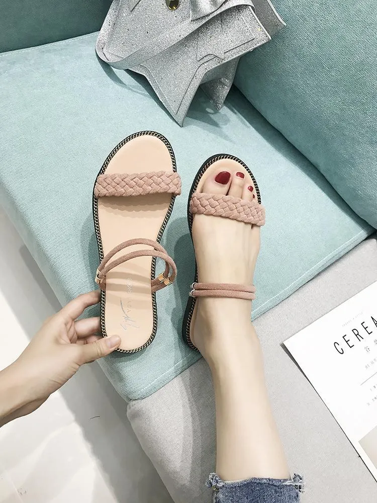 Braided Band Slip On Fashion Sandals