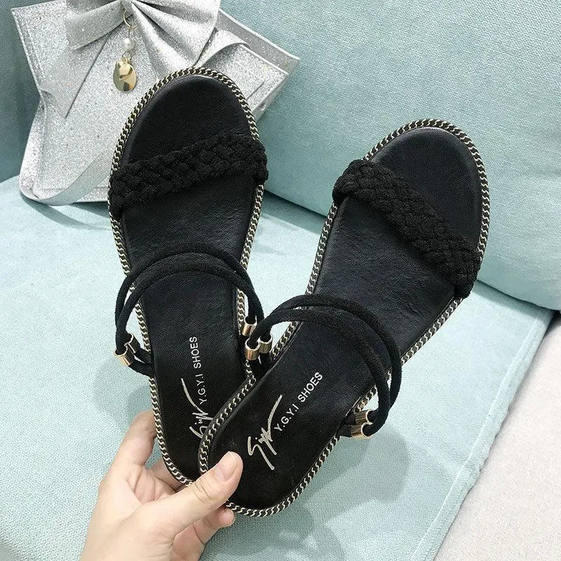Braided Band Slip On Fashion Sandals