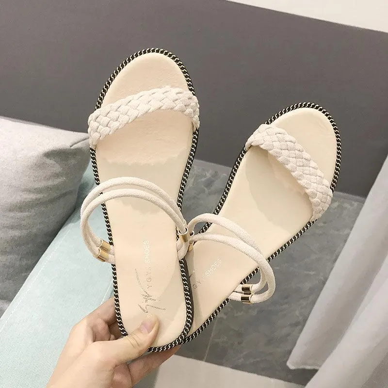 Braided Band Slip On Fashion Sandals