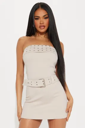 Bronte Belted Micro Mini Dress - Tan