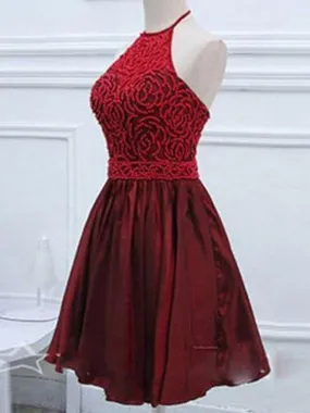 Burgundy Homecoming dress Cheap Party Homecoming Dress ER088