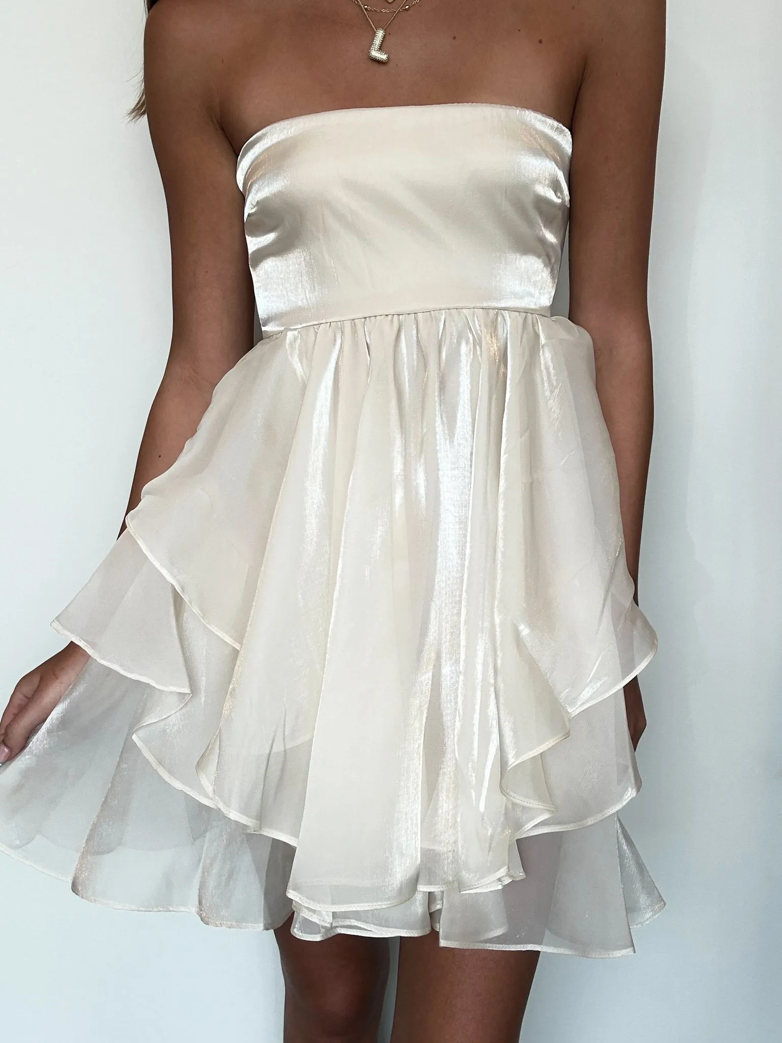 Cascade Ruffle Mini Dress