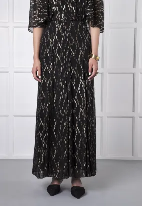 Choice Gold Lurex Oval Pattern Skirt Black