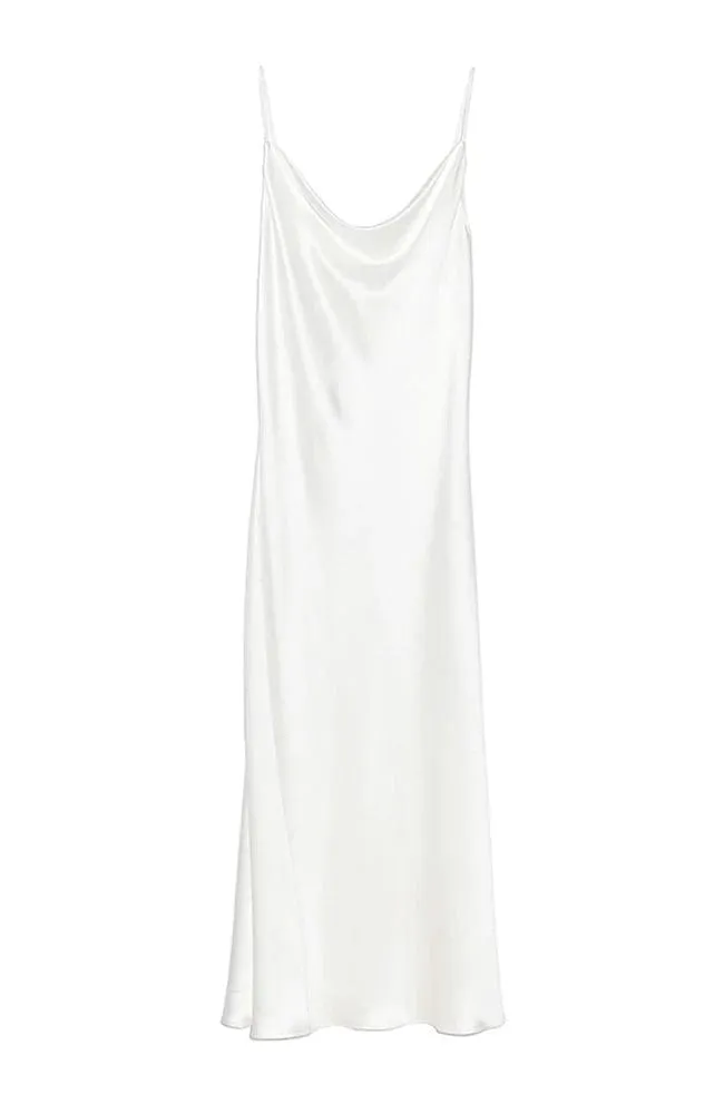 Cowl Neck Long Slip Dress