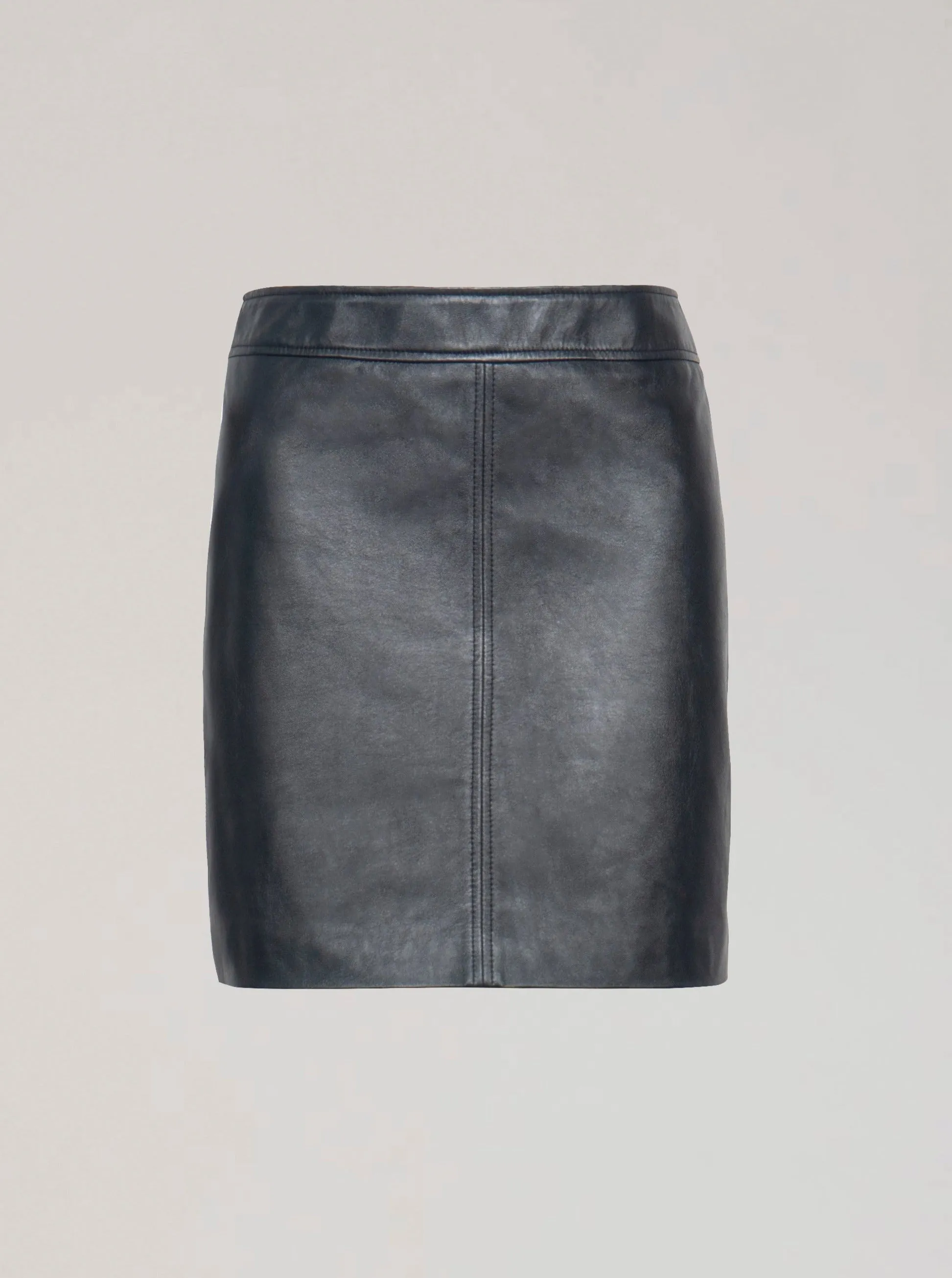 DYLAN LEATHER MINI SKIRT - BLACK