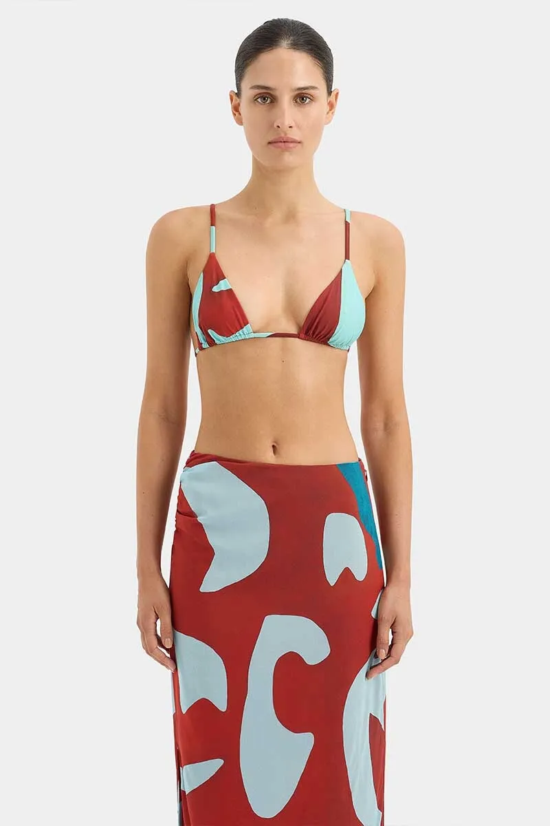FRANKIE GATHERED MIDI SKIRT-RUBY REFLECTION