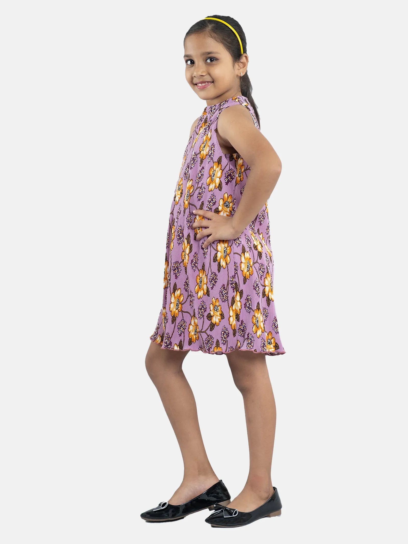 Girls Pleated Halter Neck Dress