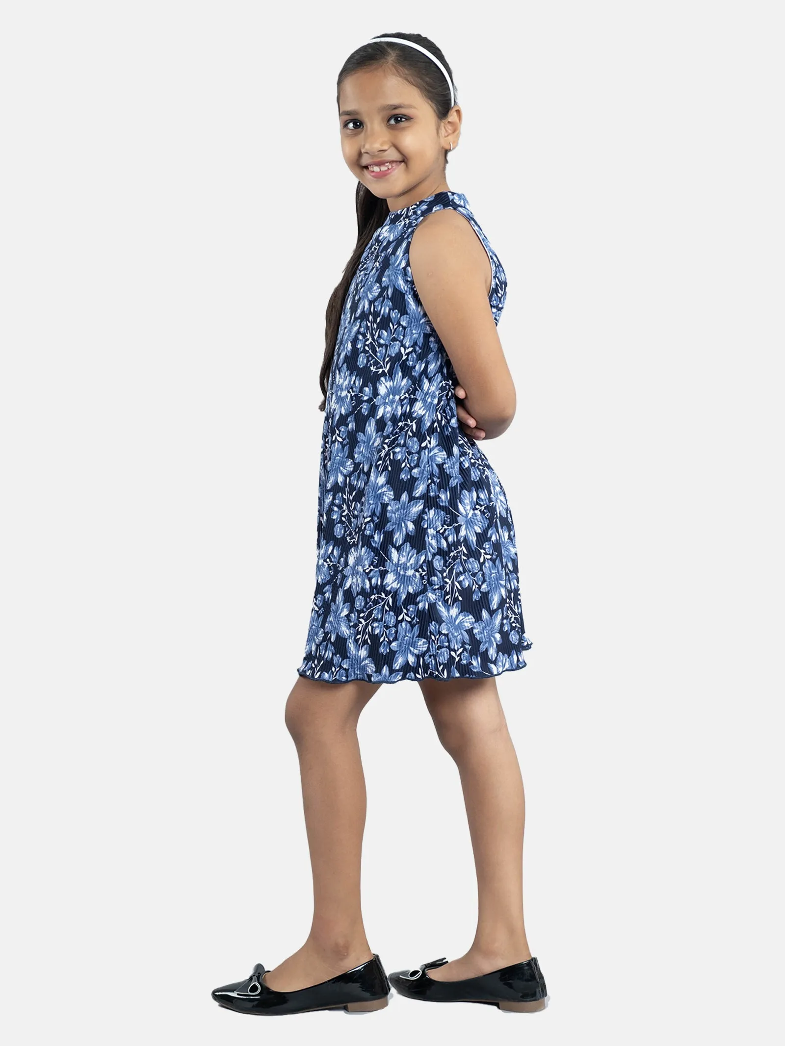 Girls Pleated Halter Neck Dress