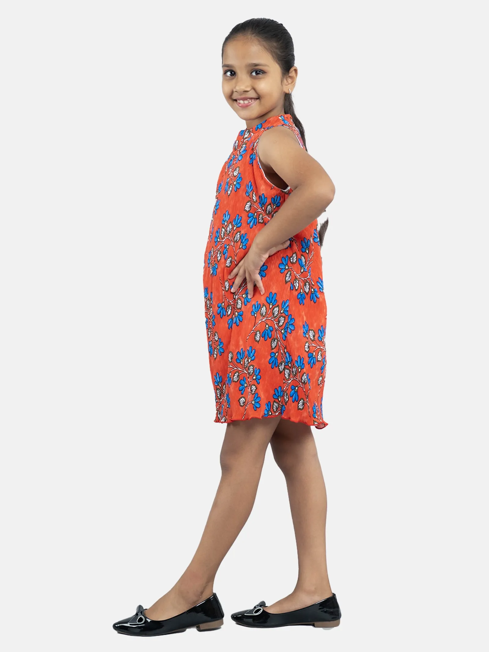 Girls Pleated Halter Neck Dress