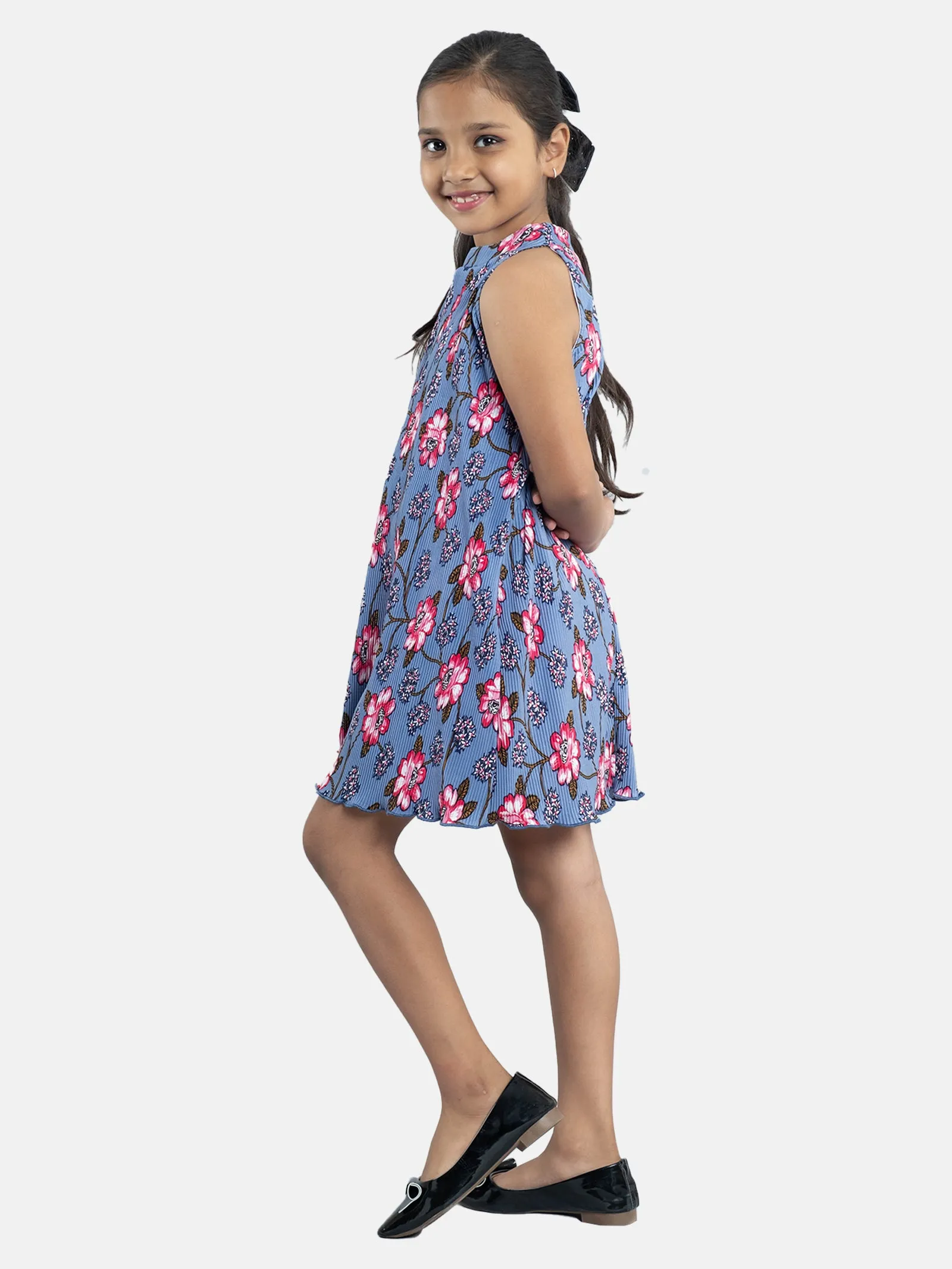 Girls Pleated Halter Neck Dress