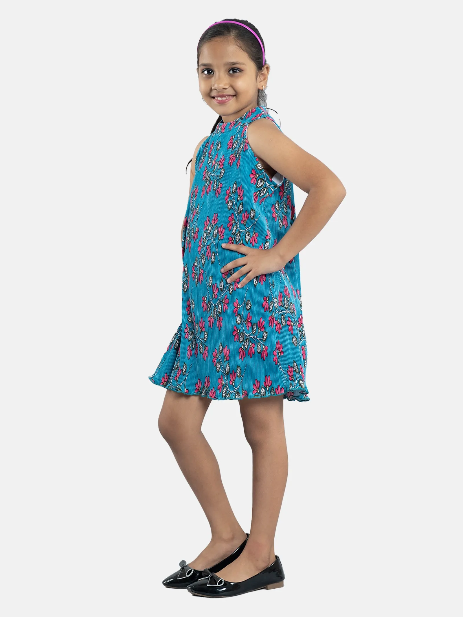 Girls Pleated Halter Neck Dress
