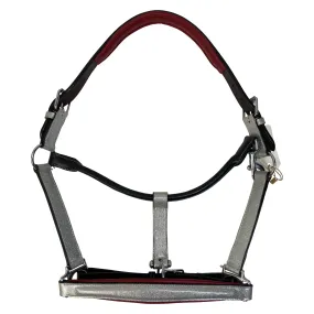 Halter Ego 'Holiday' Leather Halter in Silver Glitter/Burgundy - Cob