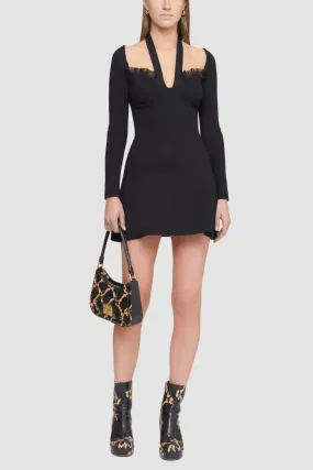 Halter Neck Pointelle Bra Mini Dress