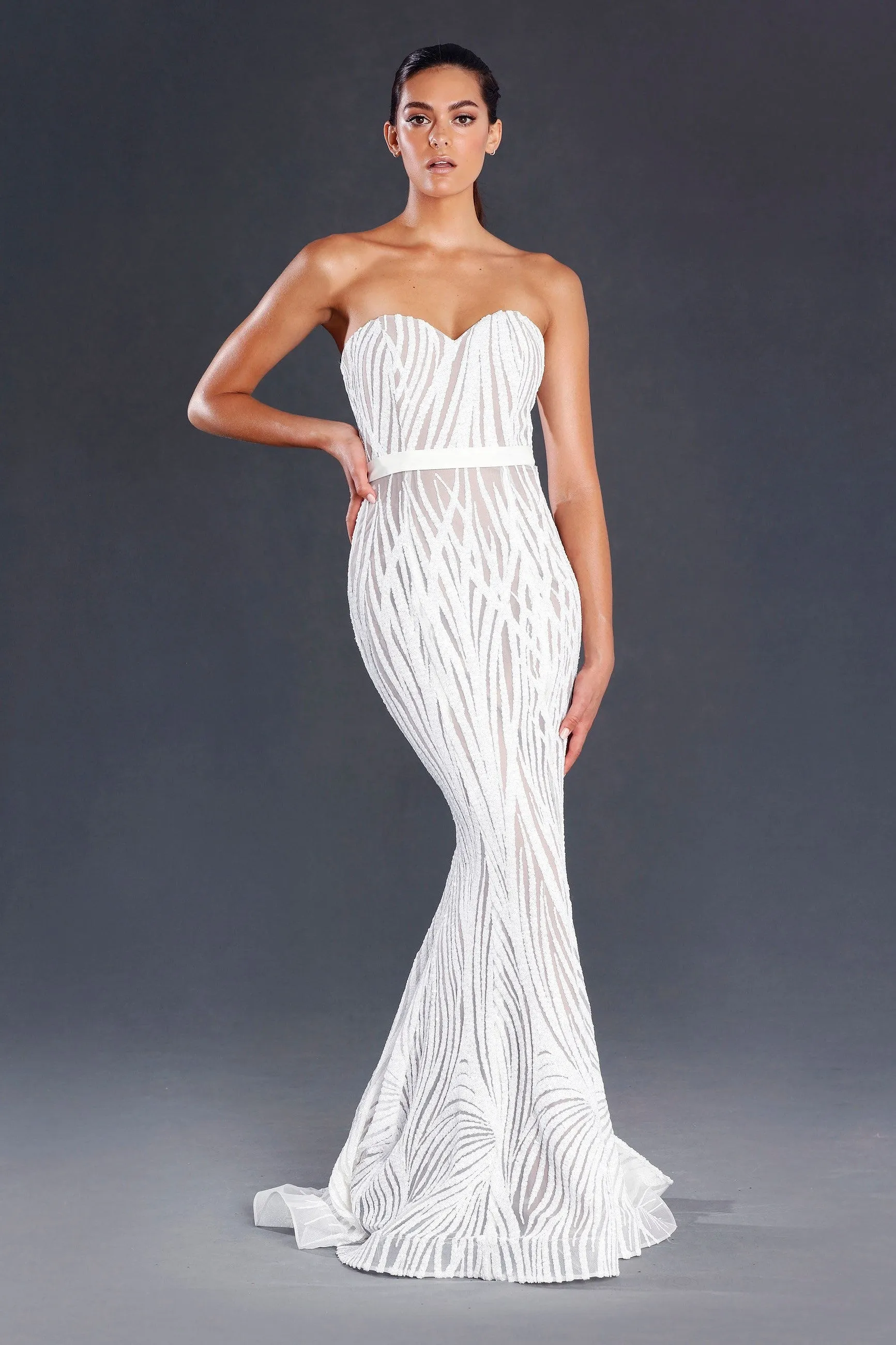 Jadore JX039 Gown - White