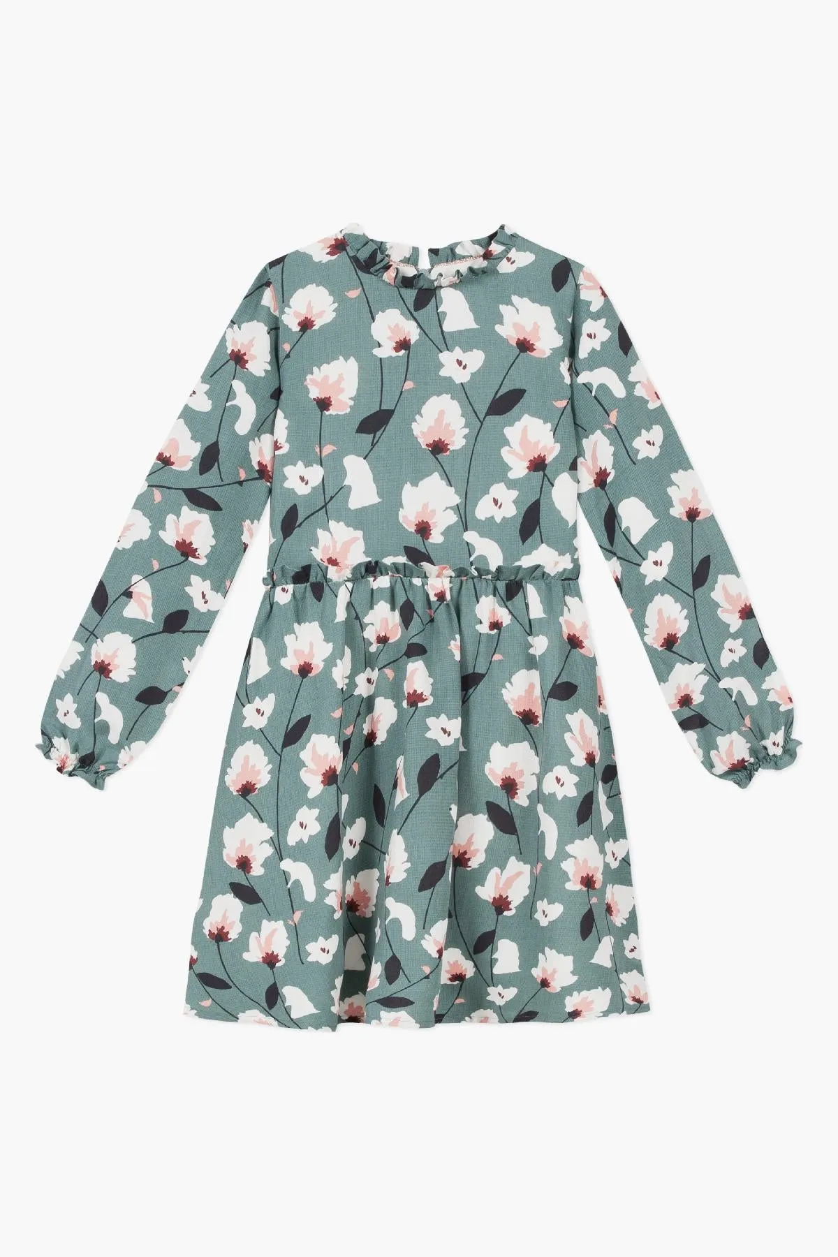 Jean Bourget Lagoon Blue Floral Girls Dress (Size 3 left)