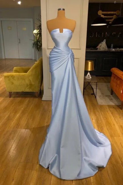 kamahe Amazing Long Blue Mermaid Graduation Dresses Fabulous Sleeveless Prom Dresses