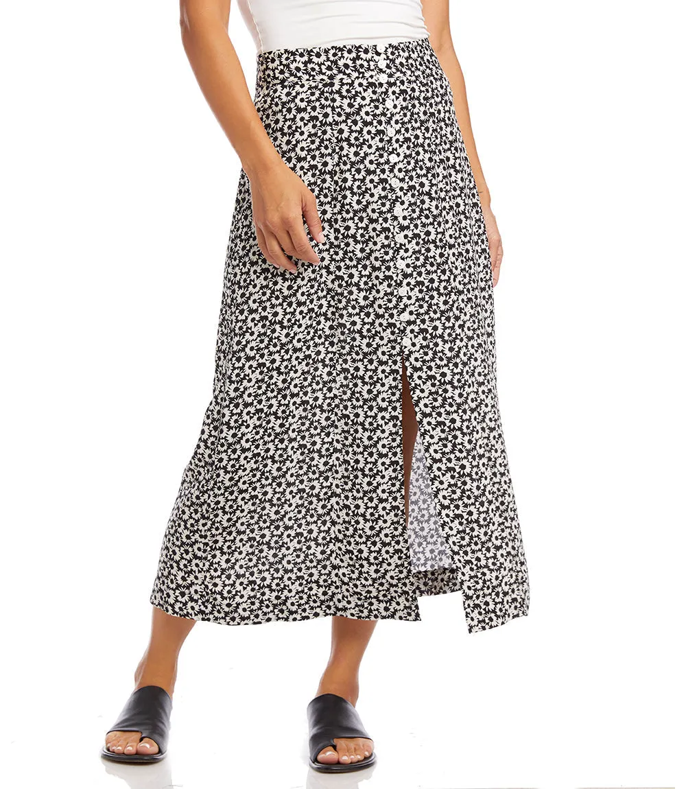 Karen Kane Button Front Midi Skirt