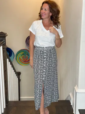 Karen Kane Button Front Midi Skirt