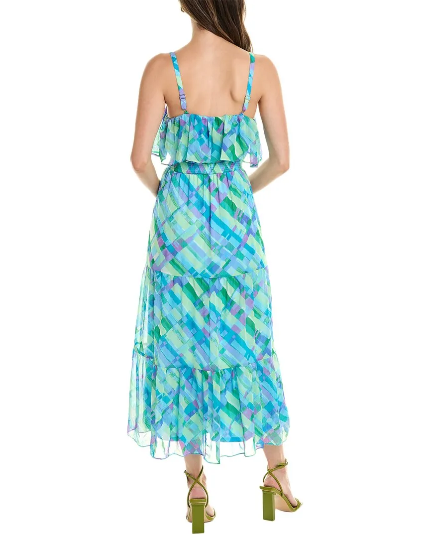 London Times Tiered Midi Dress