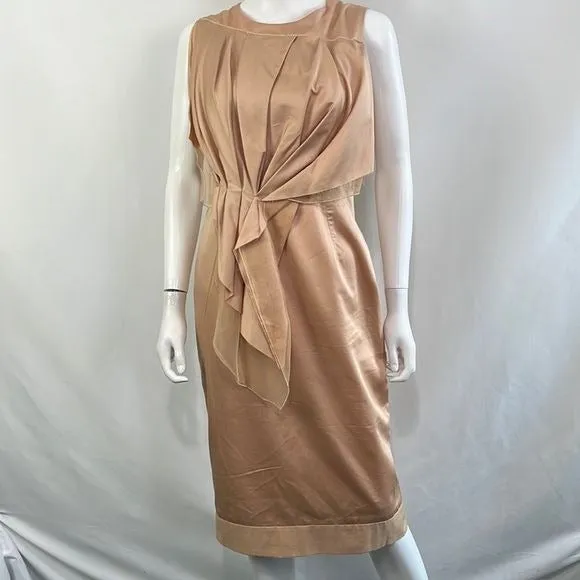 Margareth & Moi Pink Pleated with Chiffon Dress