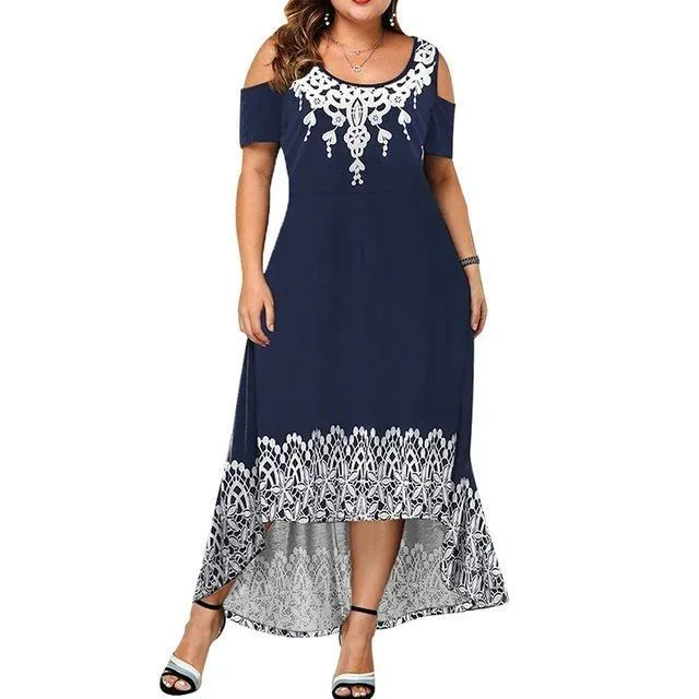 Maxi Dress Short Sleeve Floral Printed Elegant