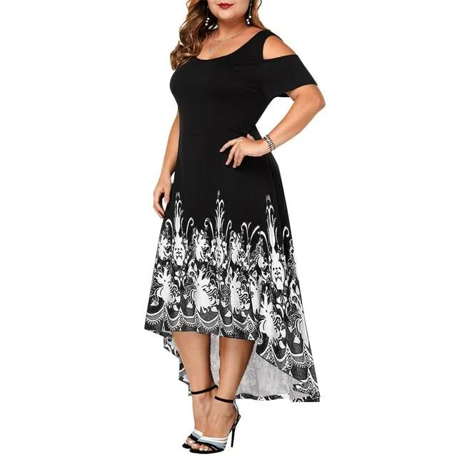 Maxi Dress Short Sleeve Floral Printed Elegant