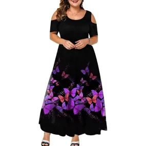Maxi Dress Short Sleeve Floral Printed Elegant