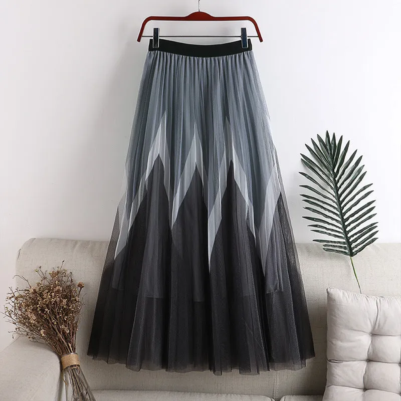 Mesh Splicing Skirt