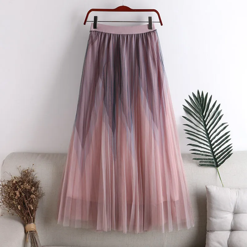 Mesh Splicing Skirt