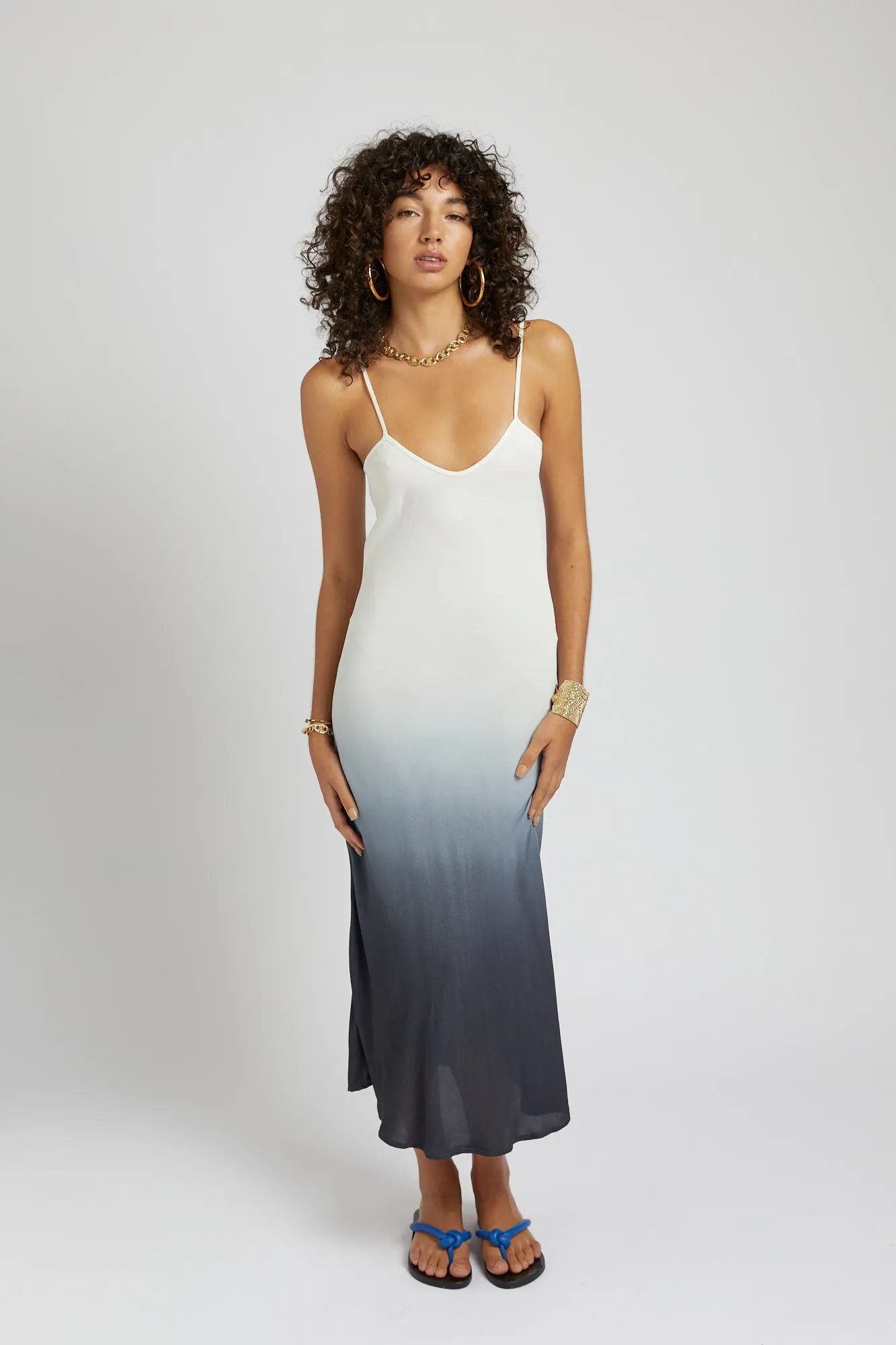 Midi Slip Dress - Charcoal Fade