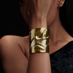 Nature's Art Goldtone Statement Cuff Bracelet