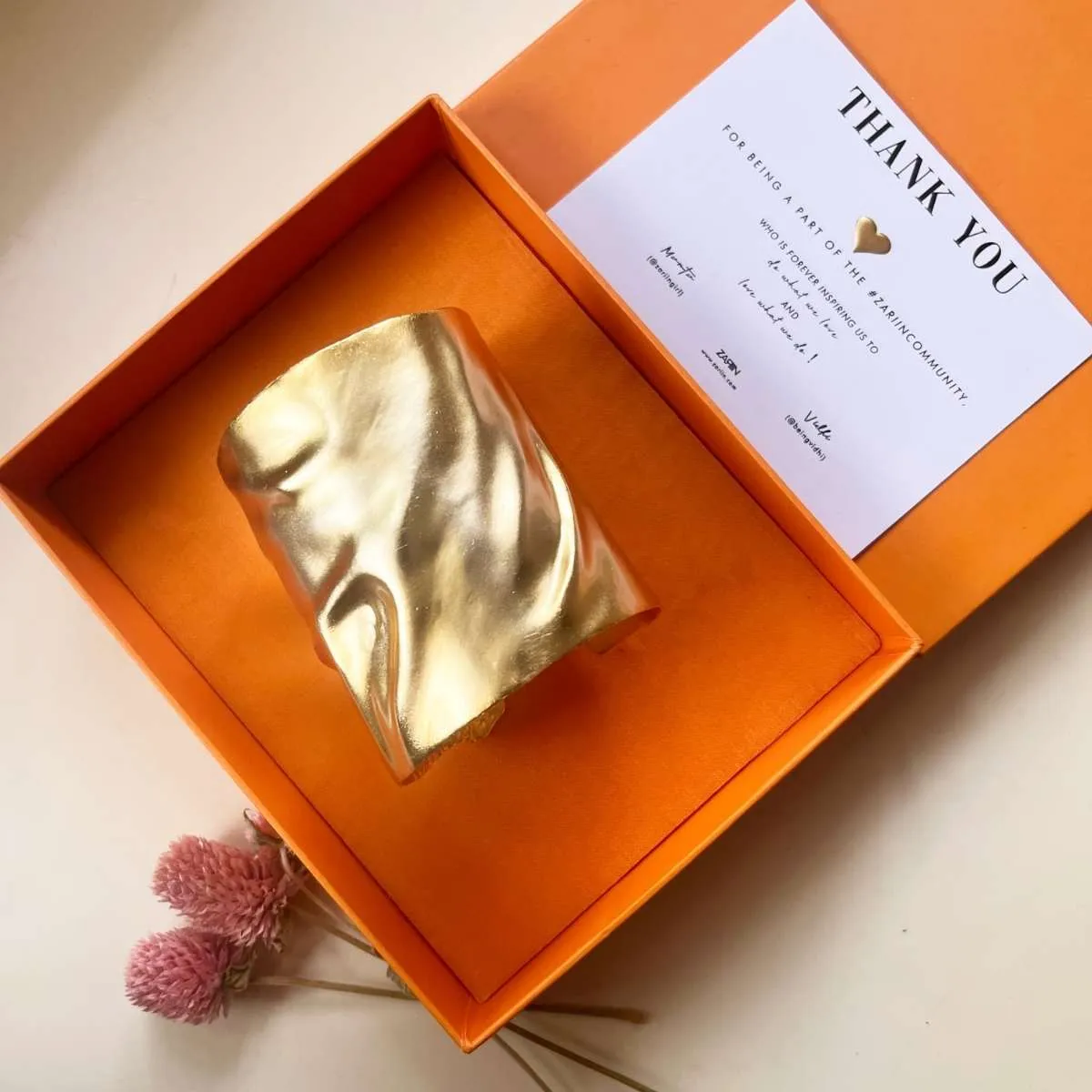 Nature's Art Goldtone Statement Cuff Bracelet