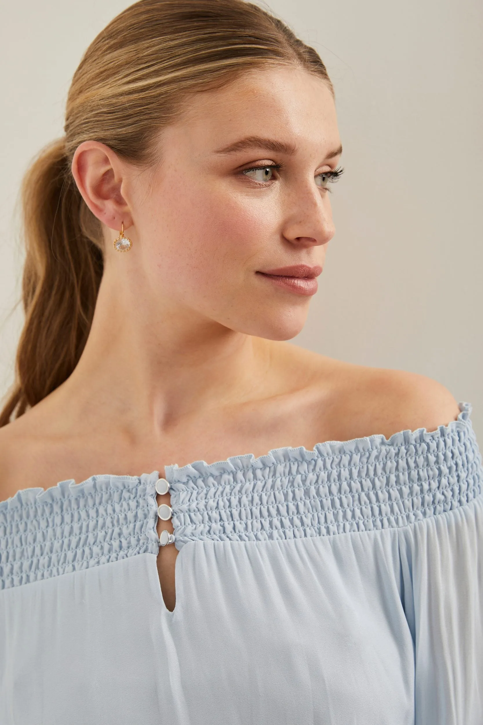 Off shoulder dress with ruching