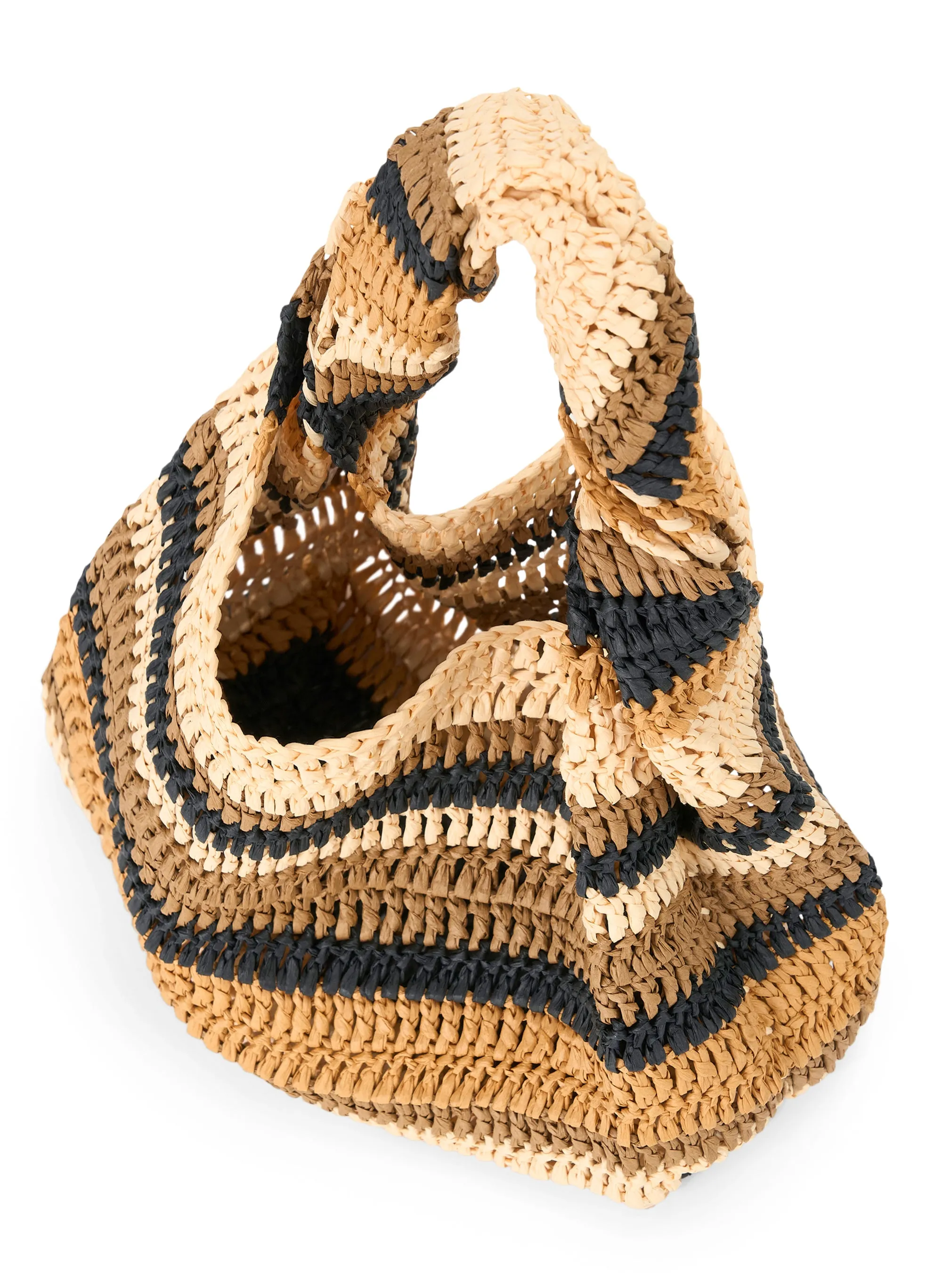 Parker Striped Raffia Bag