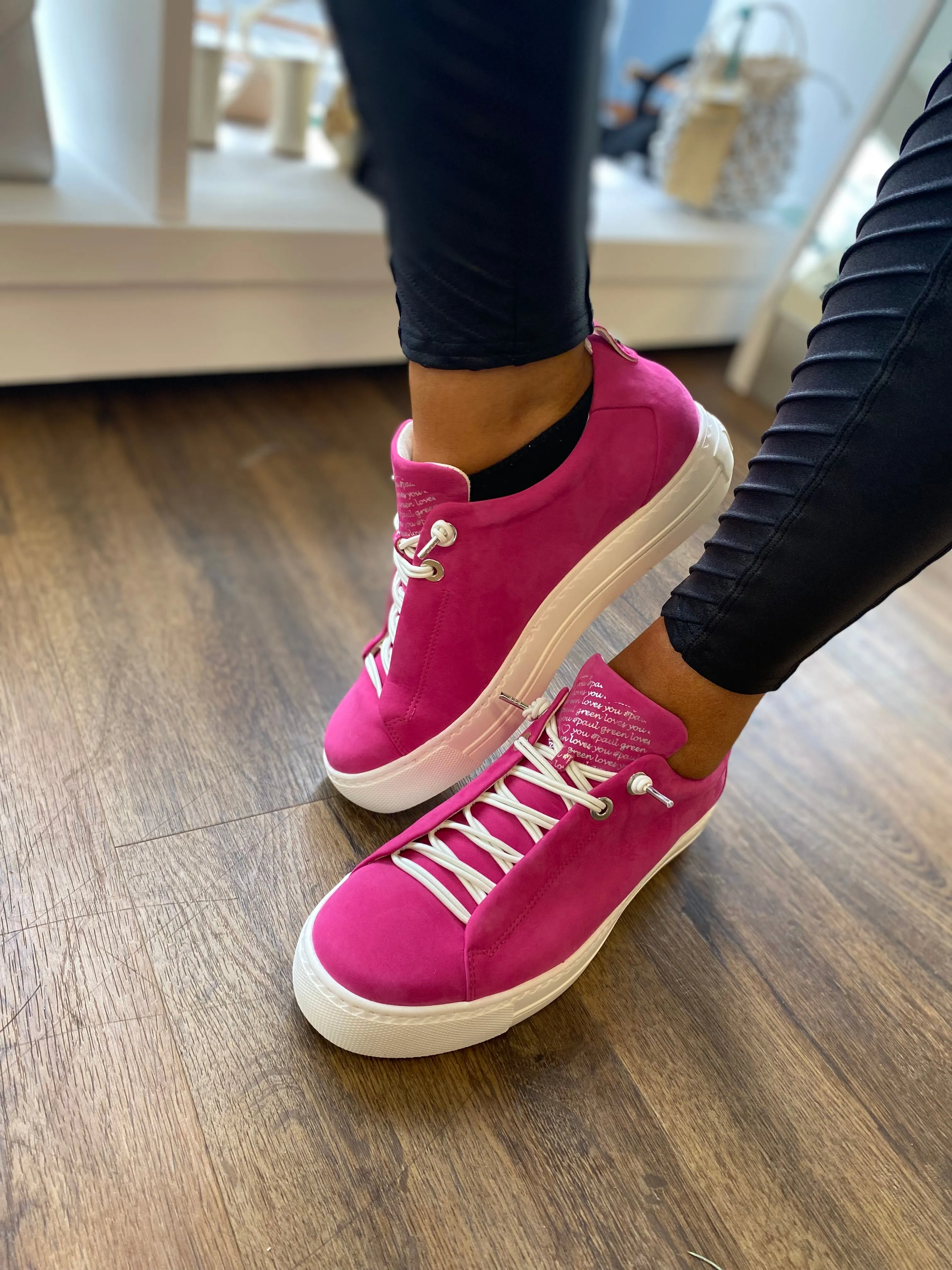 PAUL GREEN NUBUCK PINK RUNNERS 5017-205