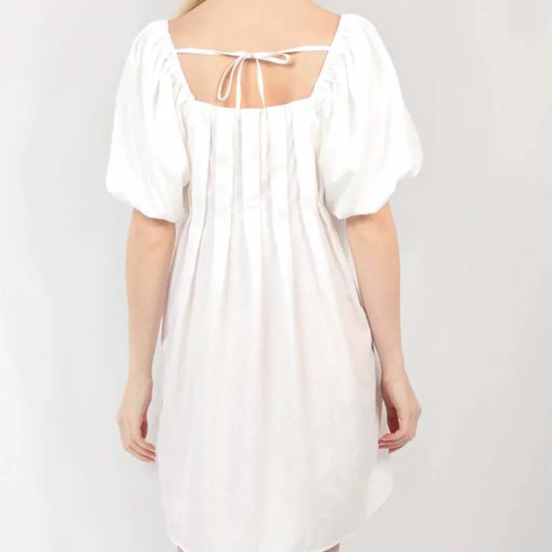 Pleated Front Babydoll Dress