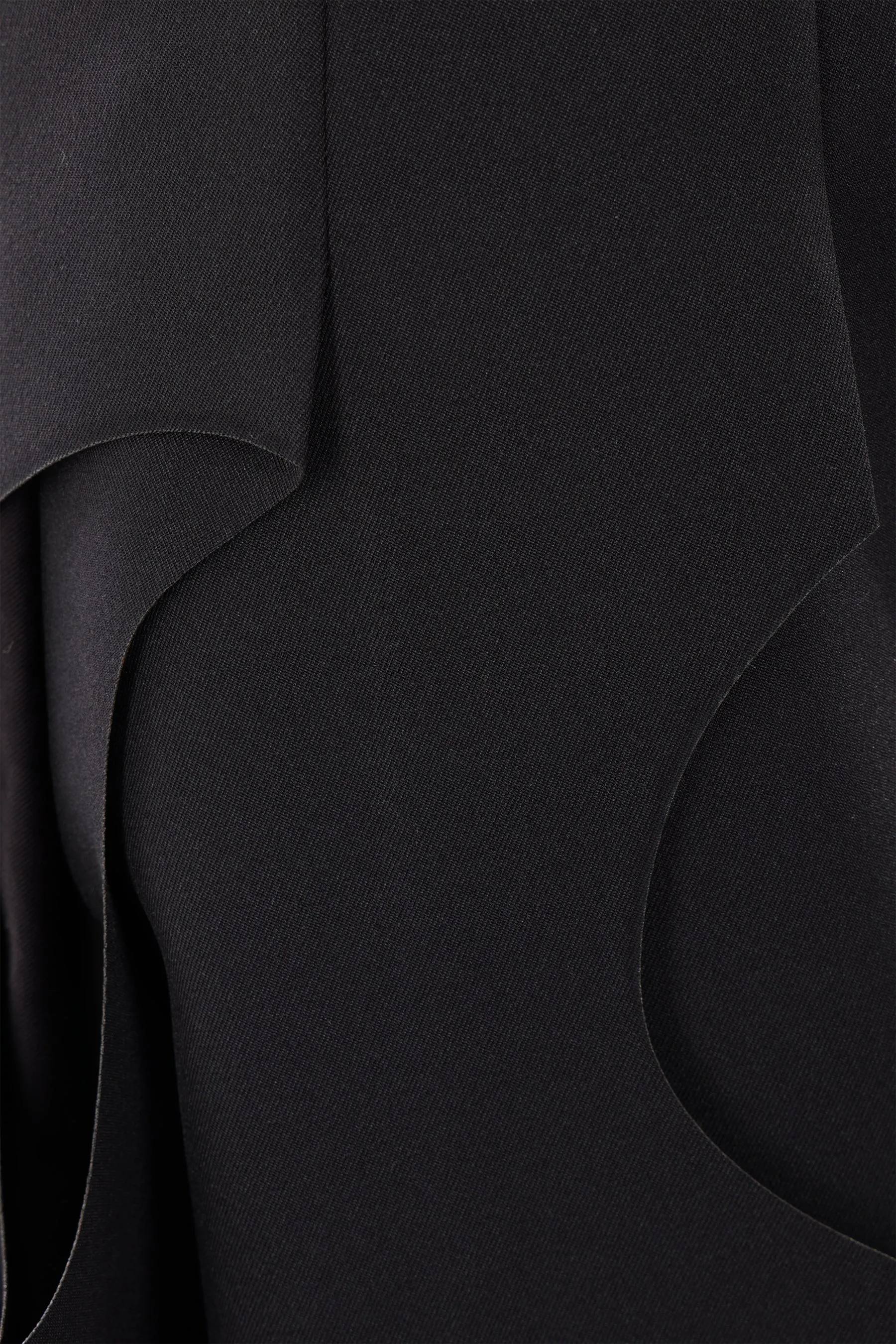 pleated technical fabric skirt with cut-out