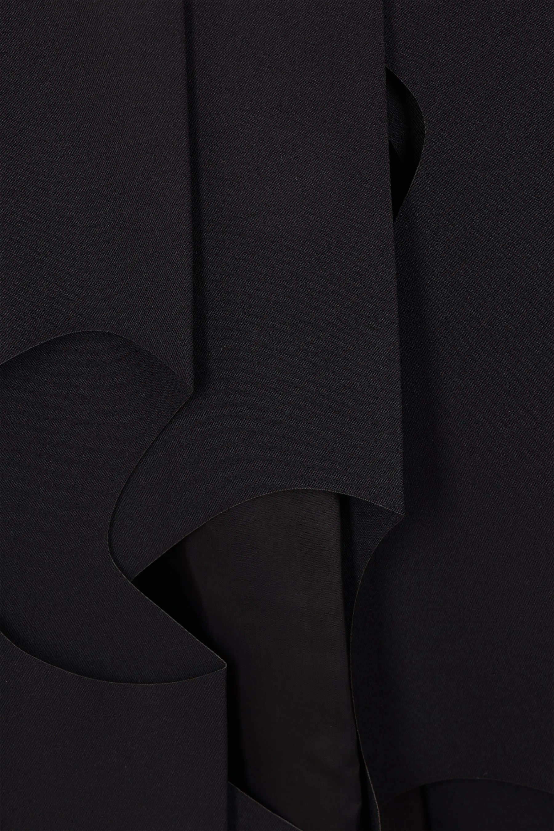 pleated technical fabric skirt with cut-out
