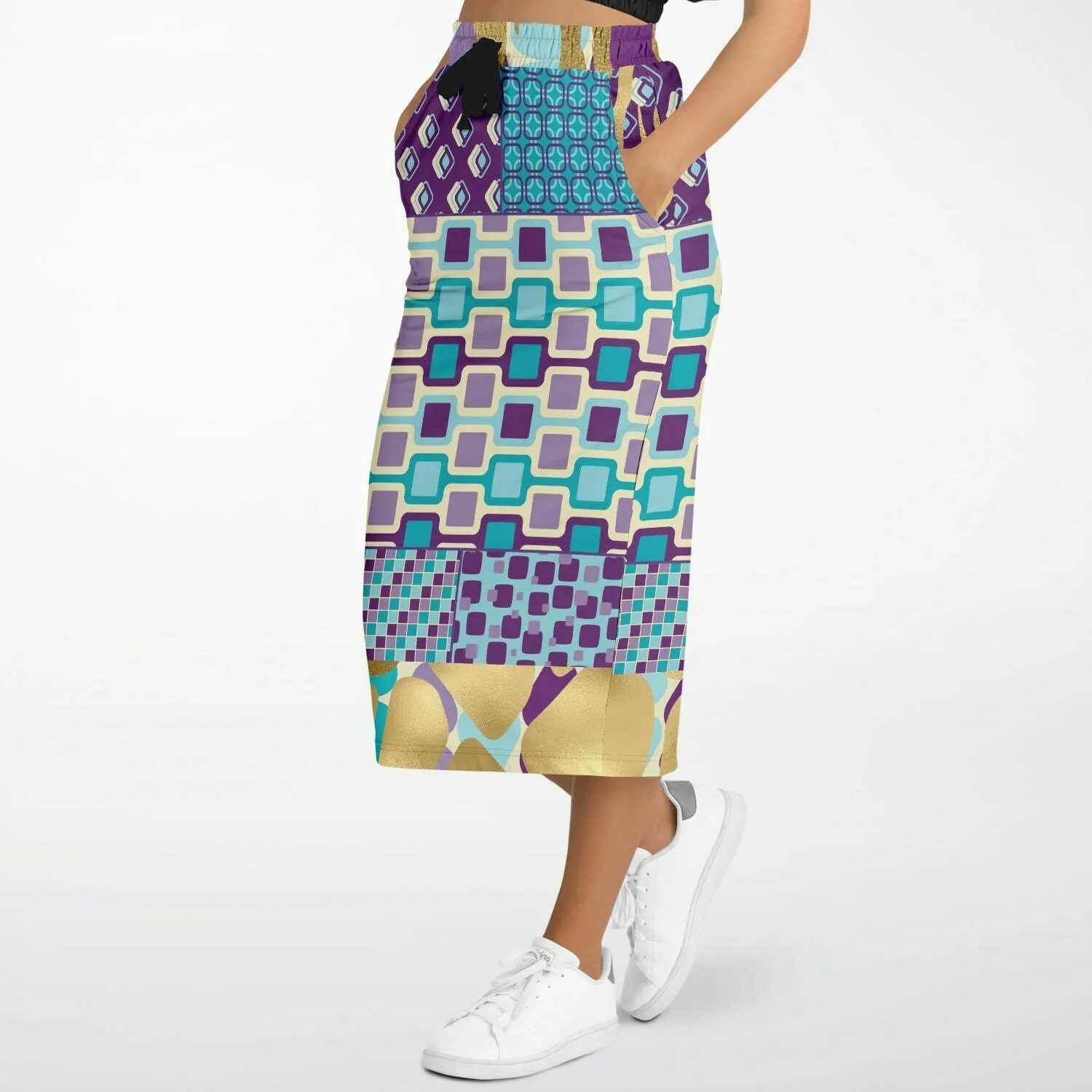 Purple Jetson Eco-Poly Long Pocket Skirt