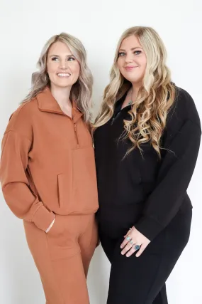 Quarter Zip Mock Neck Pullover