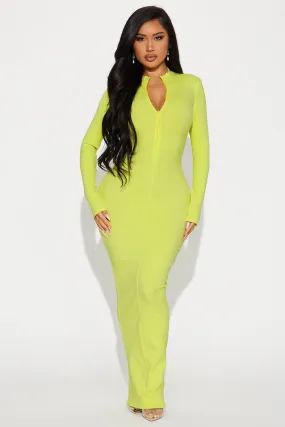 Rina Snatched Maxi Dress - Citron
