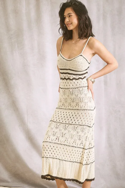 Rippling Sand Crochet Dress